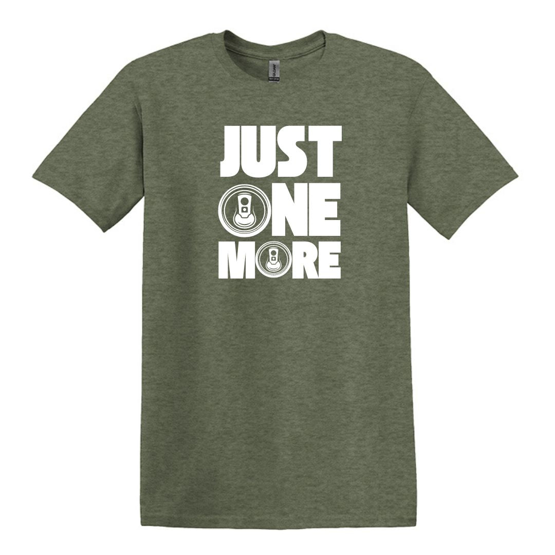 Just One More - Funny Beer Can Drinking T-shirt - Adult Unisex Heavy Cotton