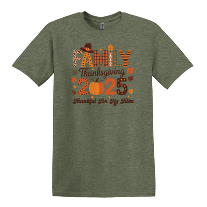 Thankful for my Tribe - 2025 Family Thanksgiving Heavy Cotton T-shirt