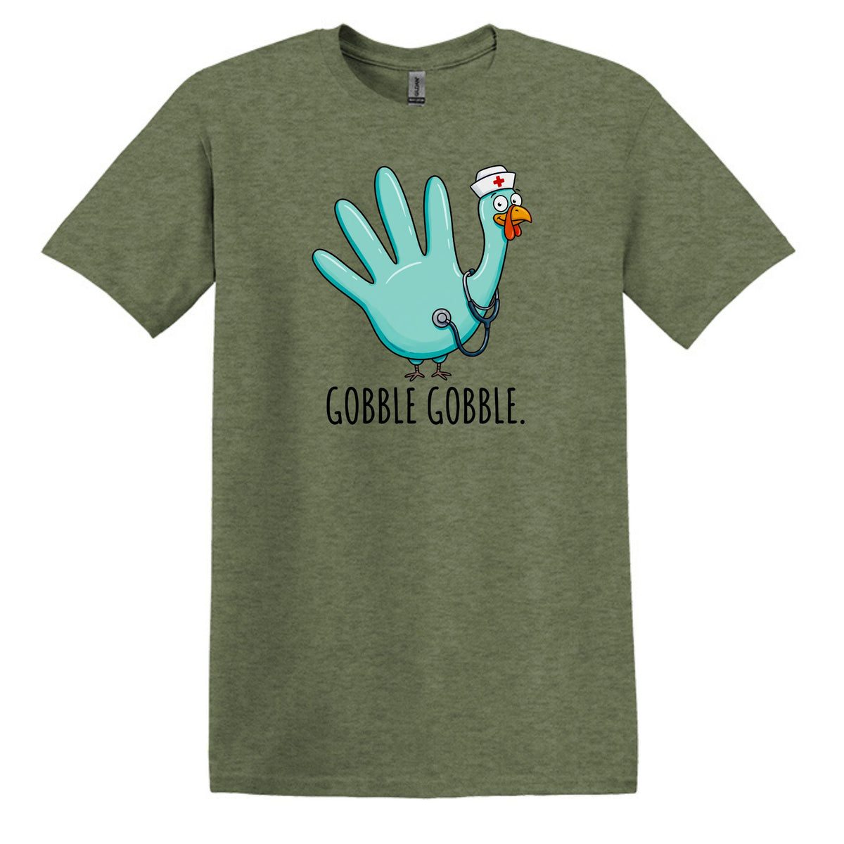 Gobble Gobble Rubber Glove Thanksgiving Nurse – Gildan® Softstyle™ T-Shirt