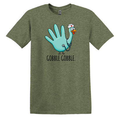 Gobble Gobble Rubber Glove Thanksgiving Nurse – Gildan® Softstyle™ T-Shirt