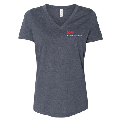 Keller Williams Realtor Chest Logo Women's Relaxed V-Neck T-Shirt
