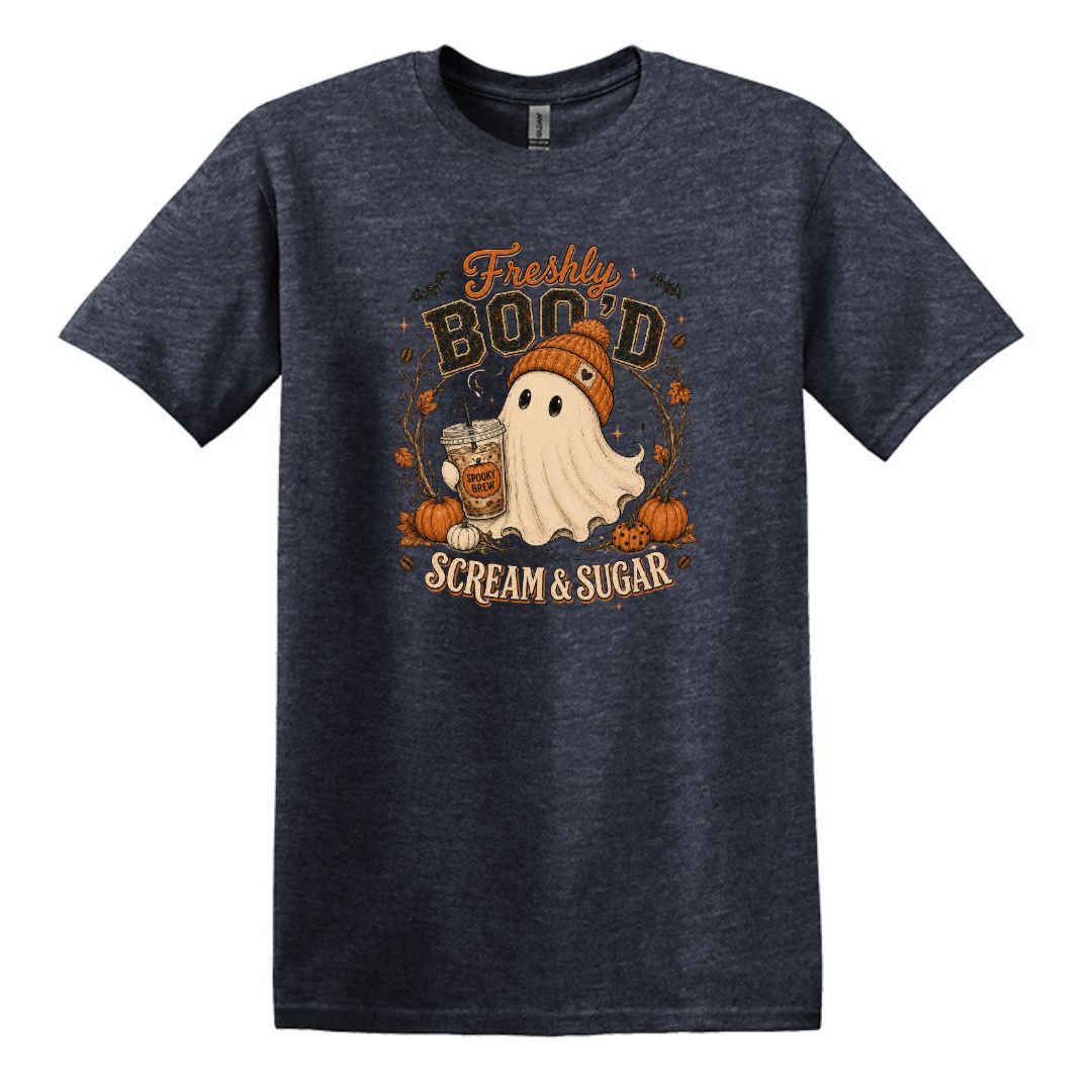 Freshly Boo'd | Scream & Sugar - Fall themed Heavy Cotton Unisex T-shirt