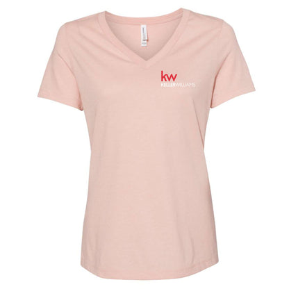 Keller Williams Realtor Chest Logo Women's Relaxed V-Neck T-Shirt