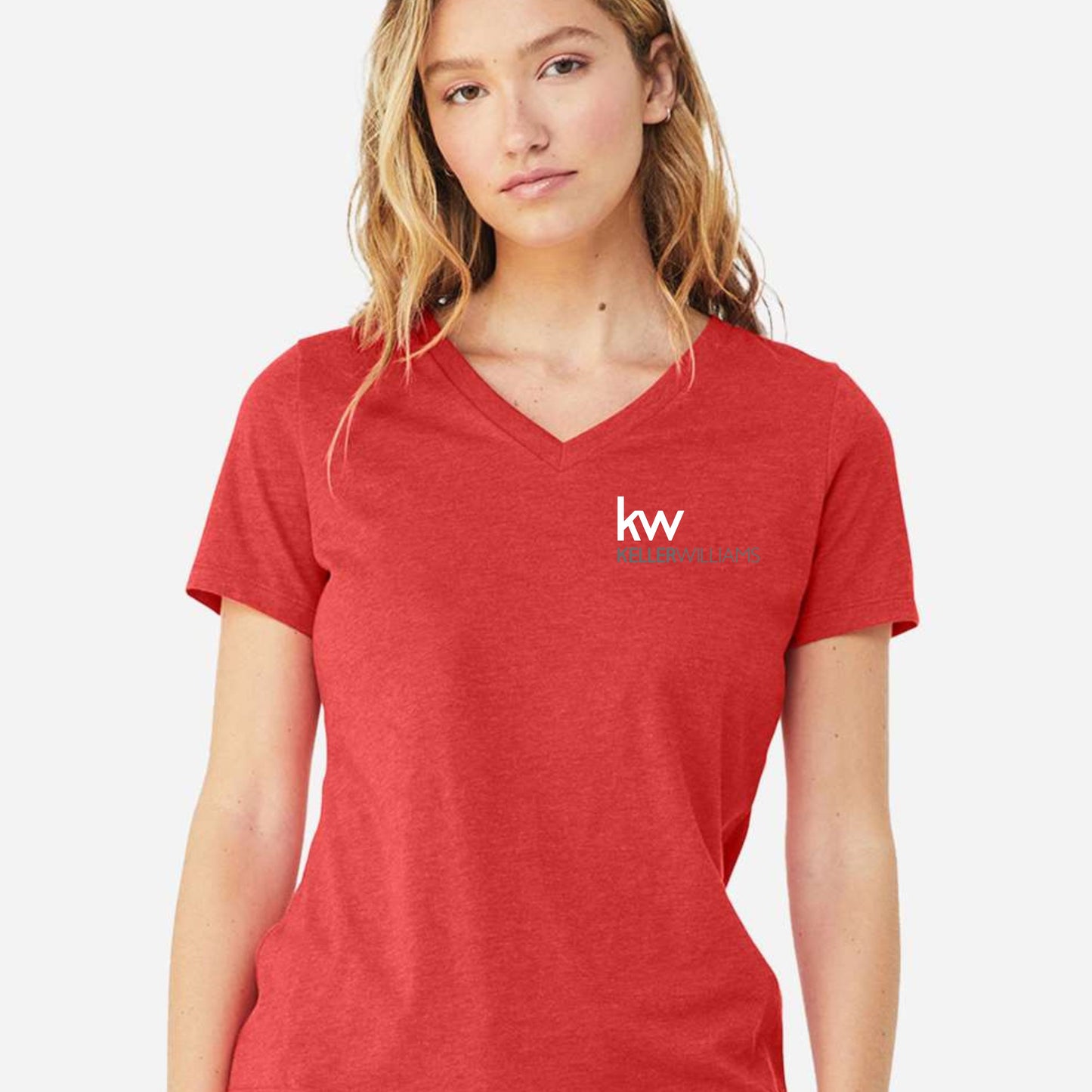 Keller Williams Realtor Chest Logo Women's Relaxed V-Neck T-Shirt