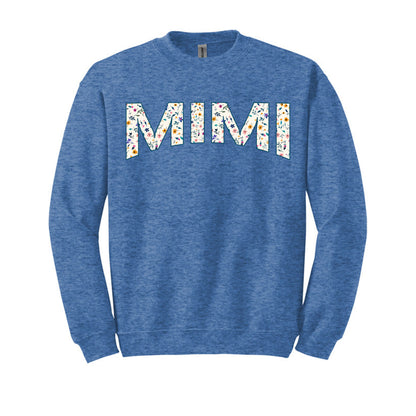 Tiny Flowers Heavy Blend Crewneck for Grandma - Choice of Name and Flowers