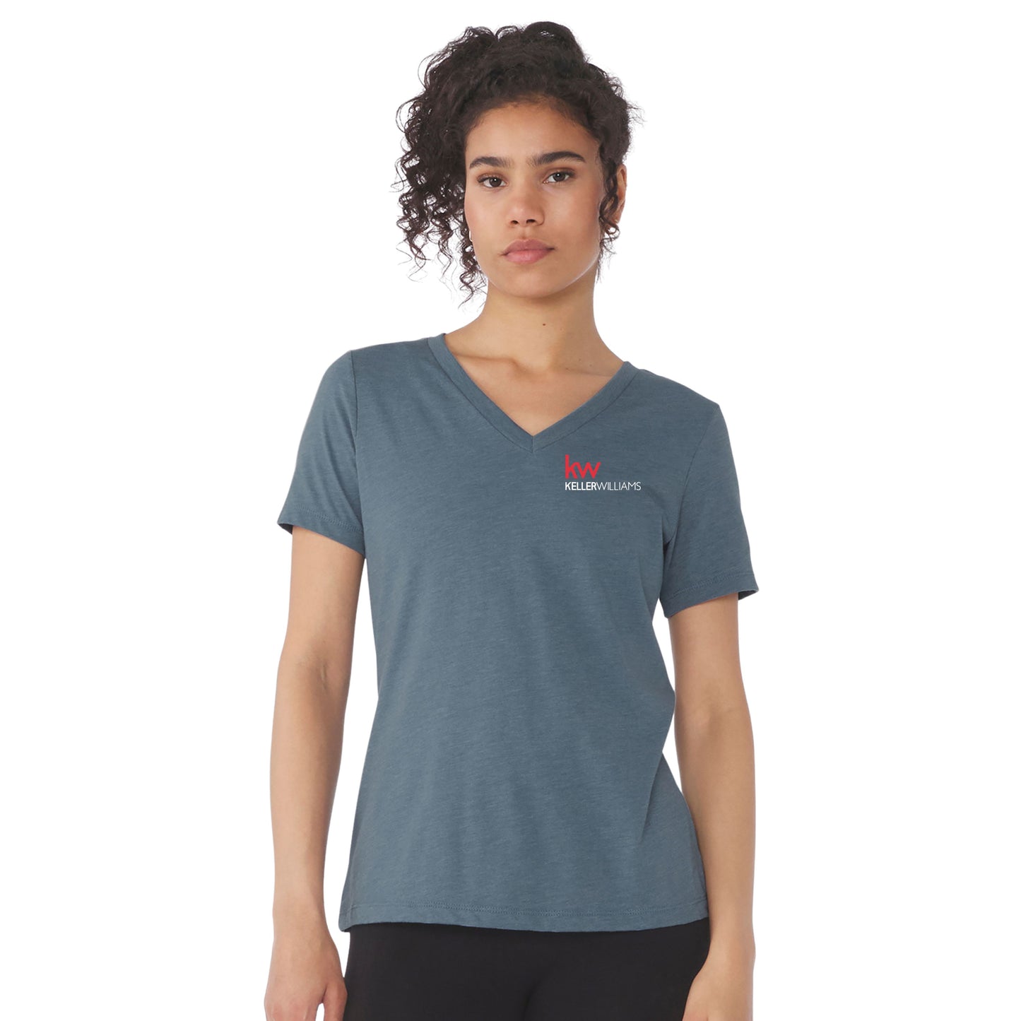 Keller Williams Realtor Chest Logo Women's Relaxed V-Neck T-Shirt