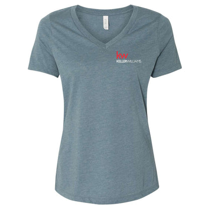 Keller Williams Realtor Chest Logo Women's Relaxed V-Neck T-Shirt