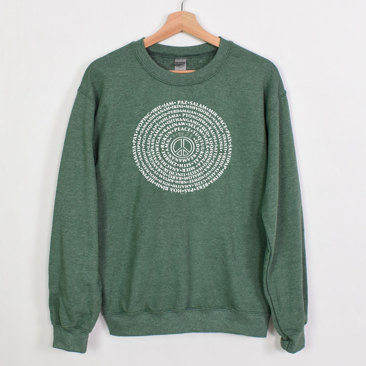 Can You Say PEACE - Gildan Crewneck - artwork designed by Cynthia NeJame