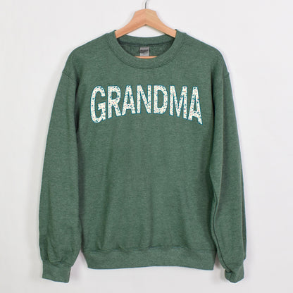 Tiny Flowers Heavy Blend Crewneck for Grandma - Choice of Name and Flowers