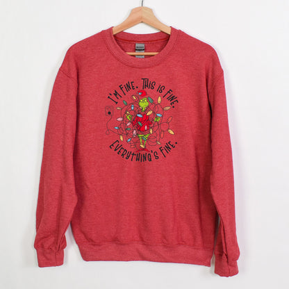 I'm Fine. This is Fine.  Everything's Fine.  - Tangled Lights Christmas Sweatshirt