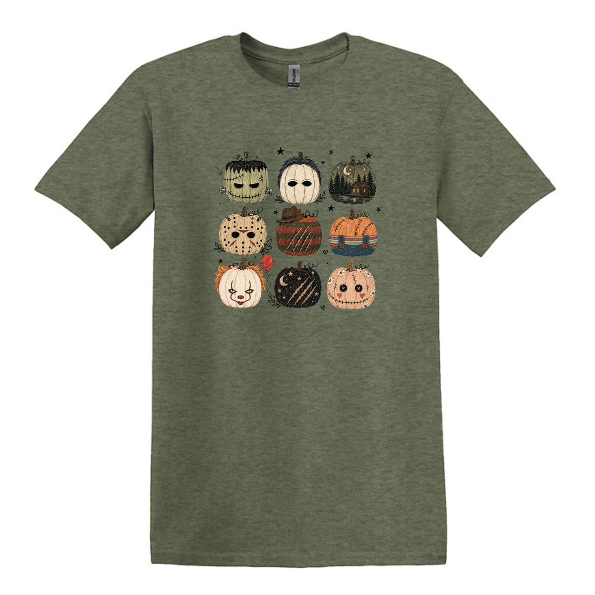 Horror Pumpkins - Hand Drawn - Heavy Cotton Unisex T-shirt