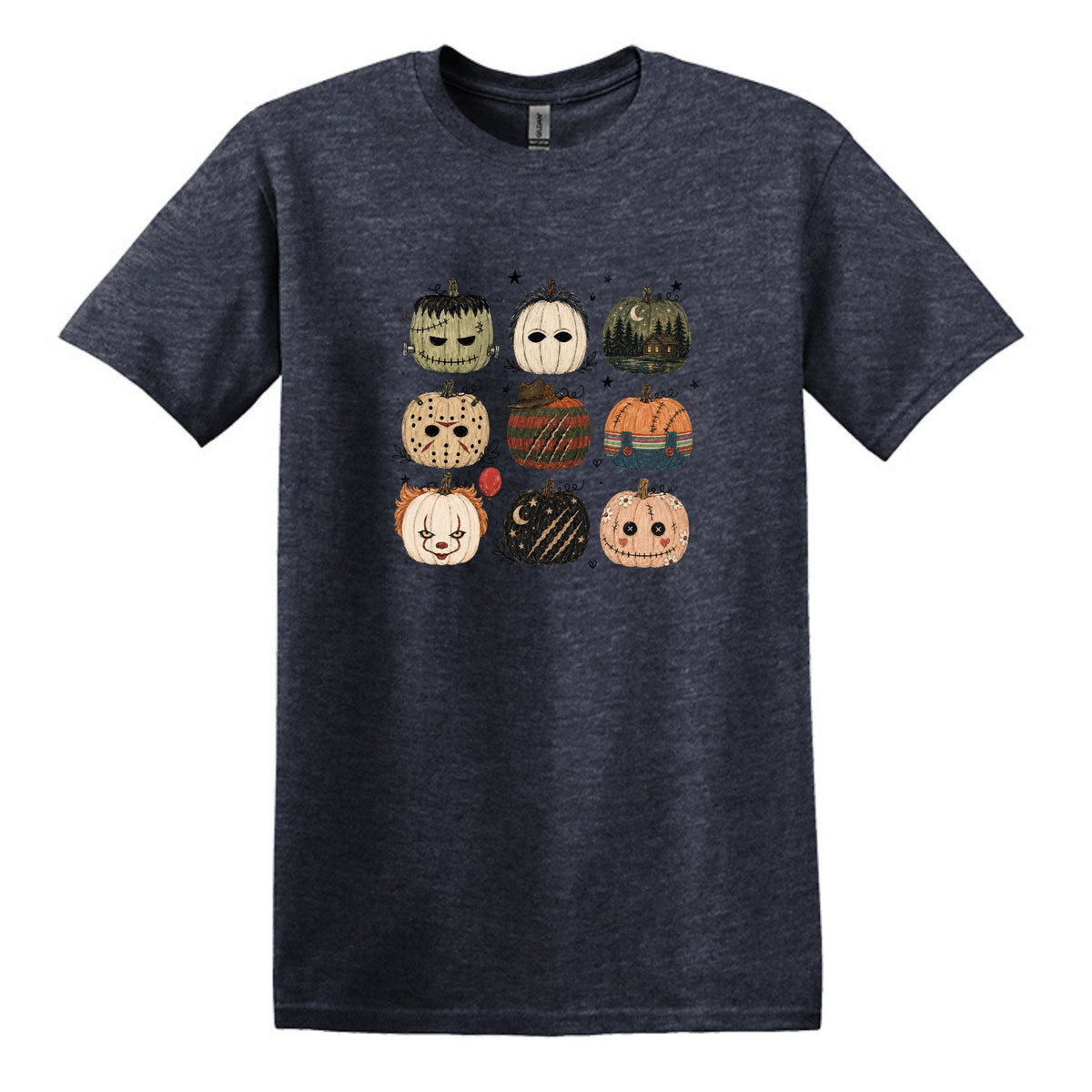 Horror Pumpkins - Hand Drawn - Heavy Cotton Unisex T-shirt