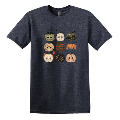 Horror Pumpkins - Hand Drawn - Heavy Cotton Unisex T-shirt