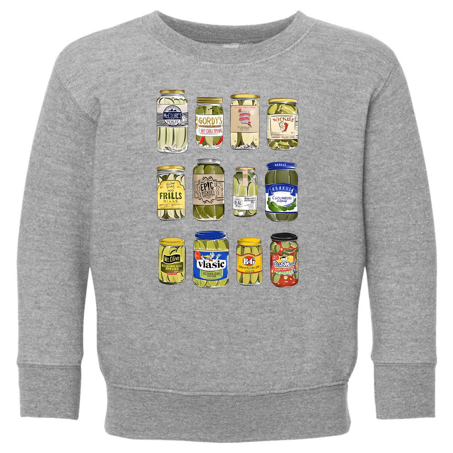 Pickle Jar Drawing Toddler Fleece Crewneck Sweatshirt - For Pickle Lovers Only