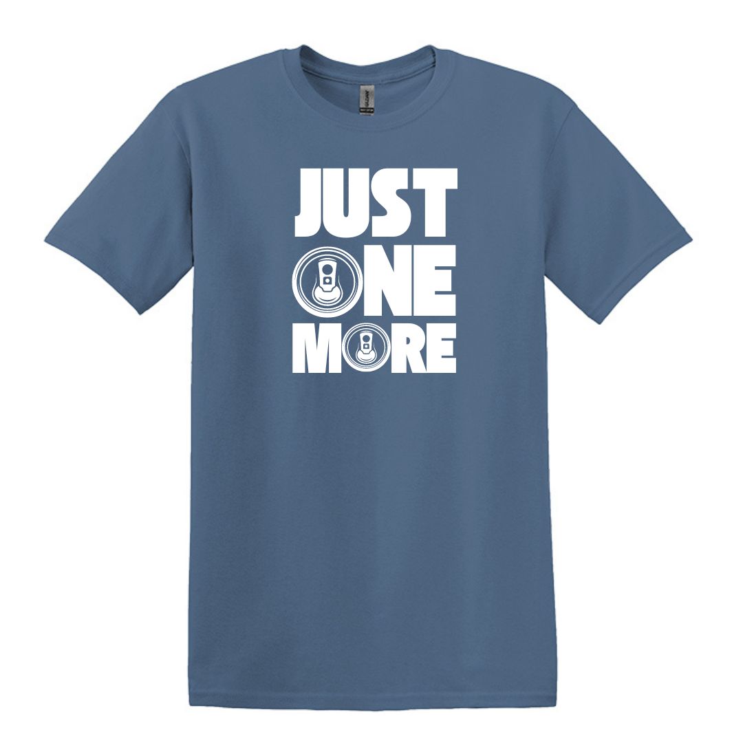 Just One More - T-shirt drôle de canette de bière - Coton lourd unisexe adulte