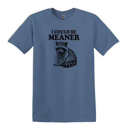 I Could Be Meaner - Funny Raccoon Meme - Gildan Heavy Cotton Unisex T-shirt