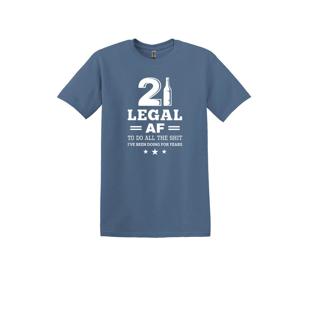21 AF - Funny 21st Birthday T-shirt - Gildan Adult Unisex Heavy Cotton
