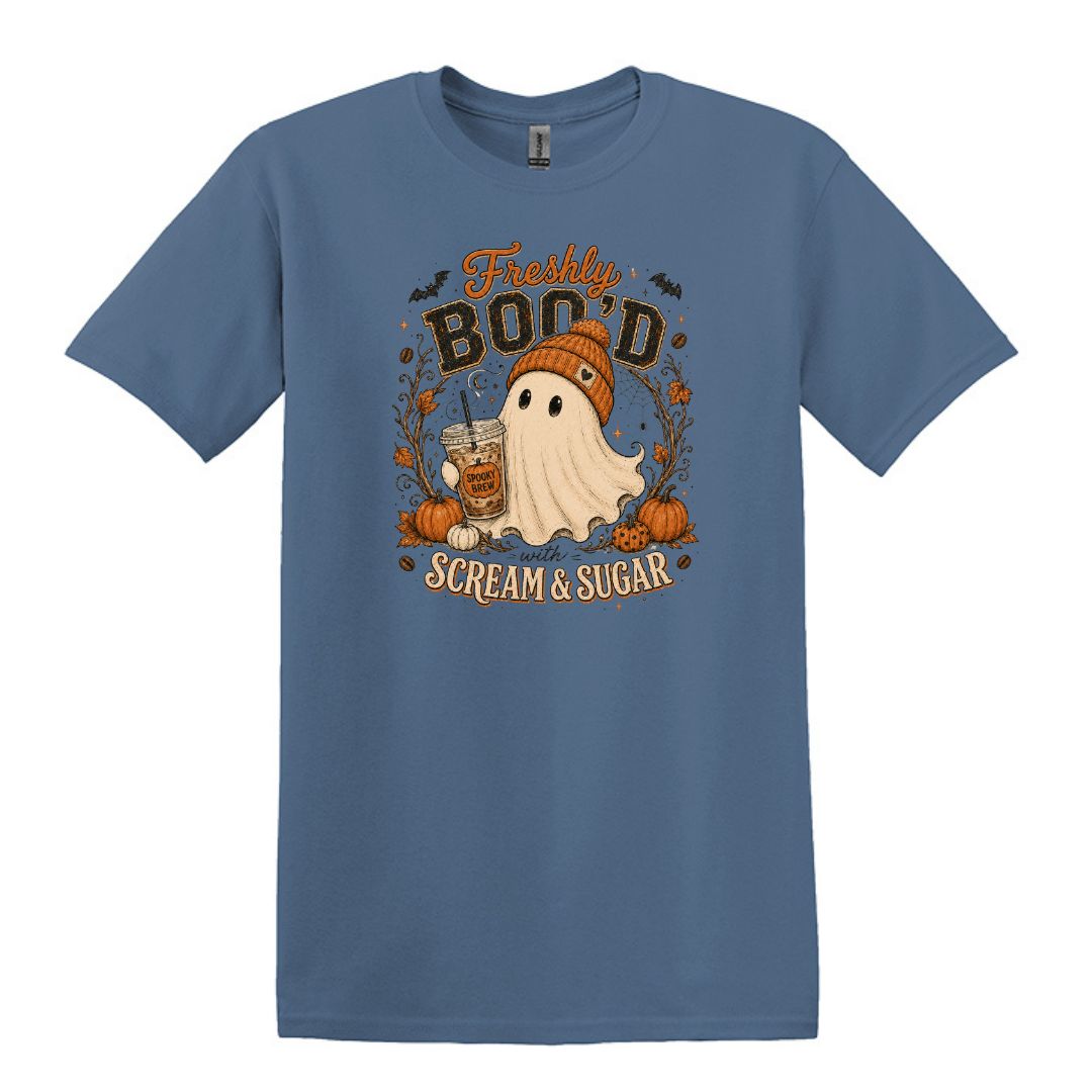 Freshly Boo'd | Scream & Sugar - Fall themed Heavy Cotton Unisex T-shirt
