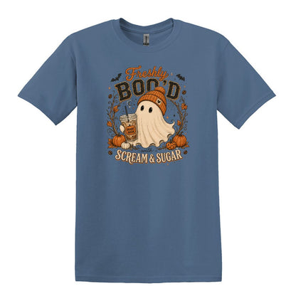 Freshly Boo'd | Scream & Sugar - Fall themed Heavy Cotton Unisex T-shirt