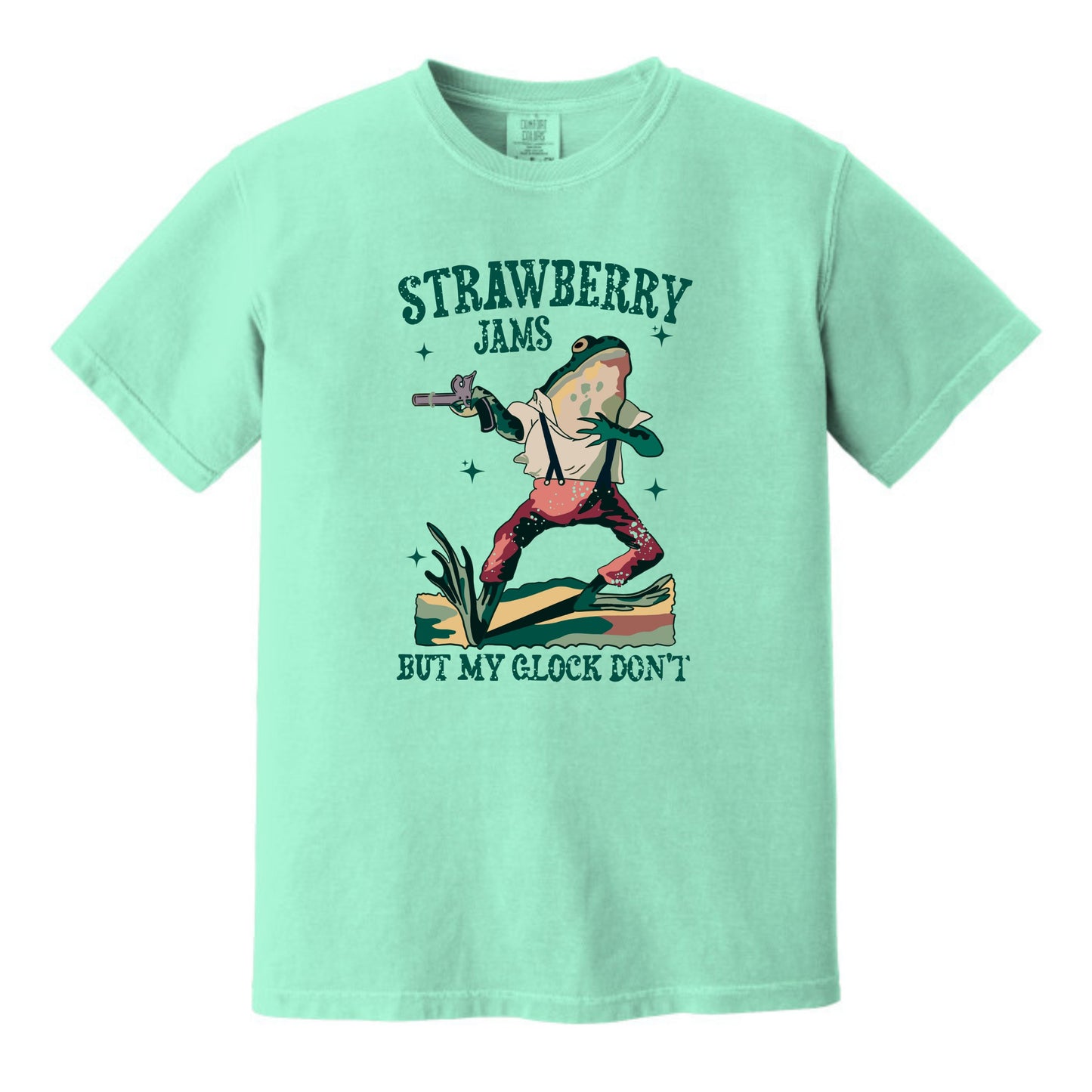Strawberry Jams but my Glock Don't - Funny Frog Meme Comfort Colors ® Heavyweight Ring Spun T-shirt