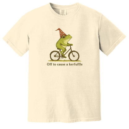 Off to cause a Kerfuffle - Funny Frog Meme Comfort Colors ® Heavyweight Ring Spun T-shirt