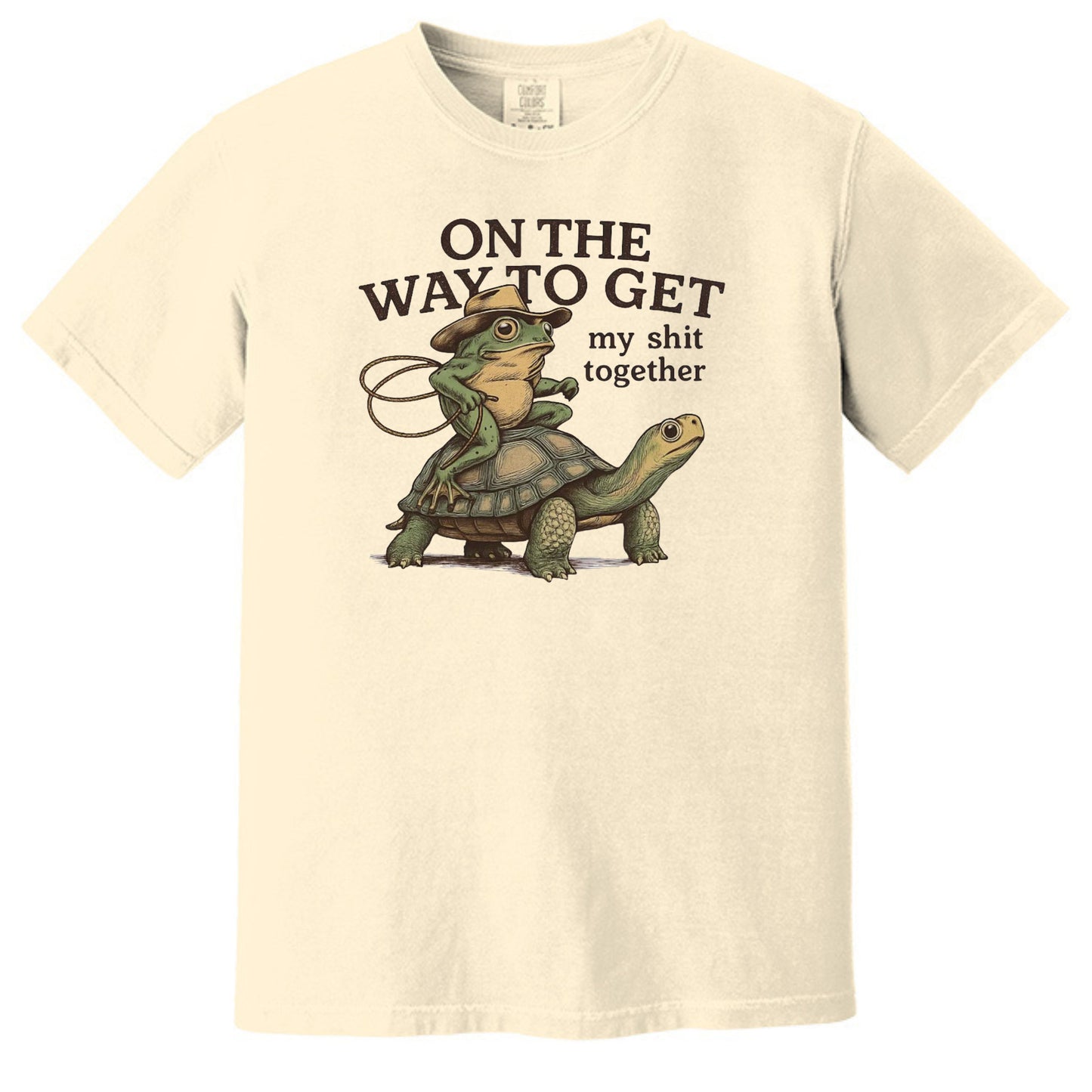 On the way to get my Shit Together - Funny Frog & Turtle Comfort Colors ® Heavyweight Ring Spun T-shirt