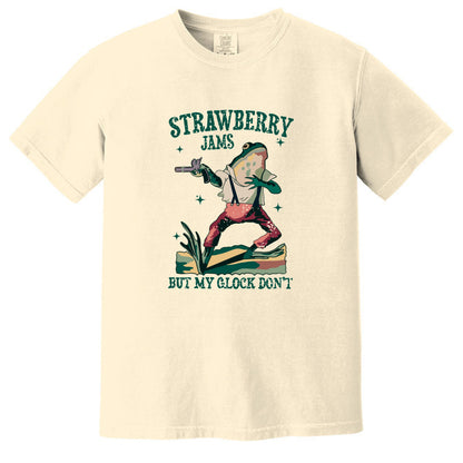 Strawberry Jams but my Glock Don't - Funny Frog Meme Comfort Colors ® Heavyweight Ring Spun T-shirt
