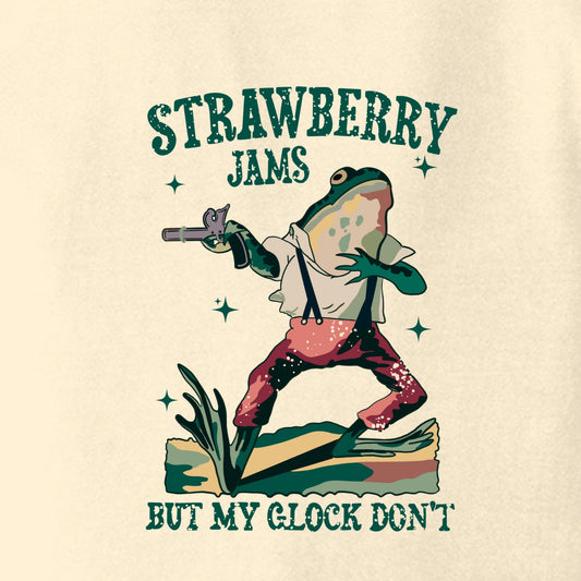 Strawberry Jams but my Glock Don't - Funny Frog Meme Comfort Colors ® Heavyweight Ring Spun T-shirt