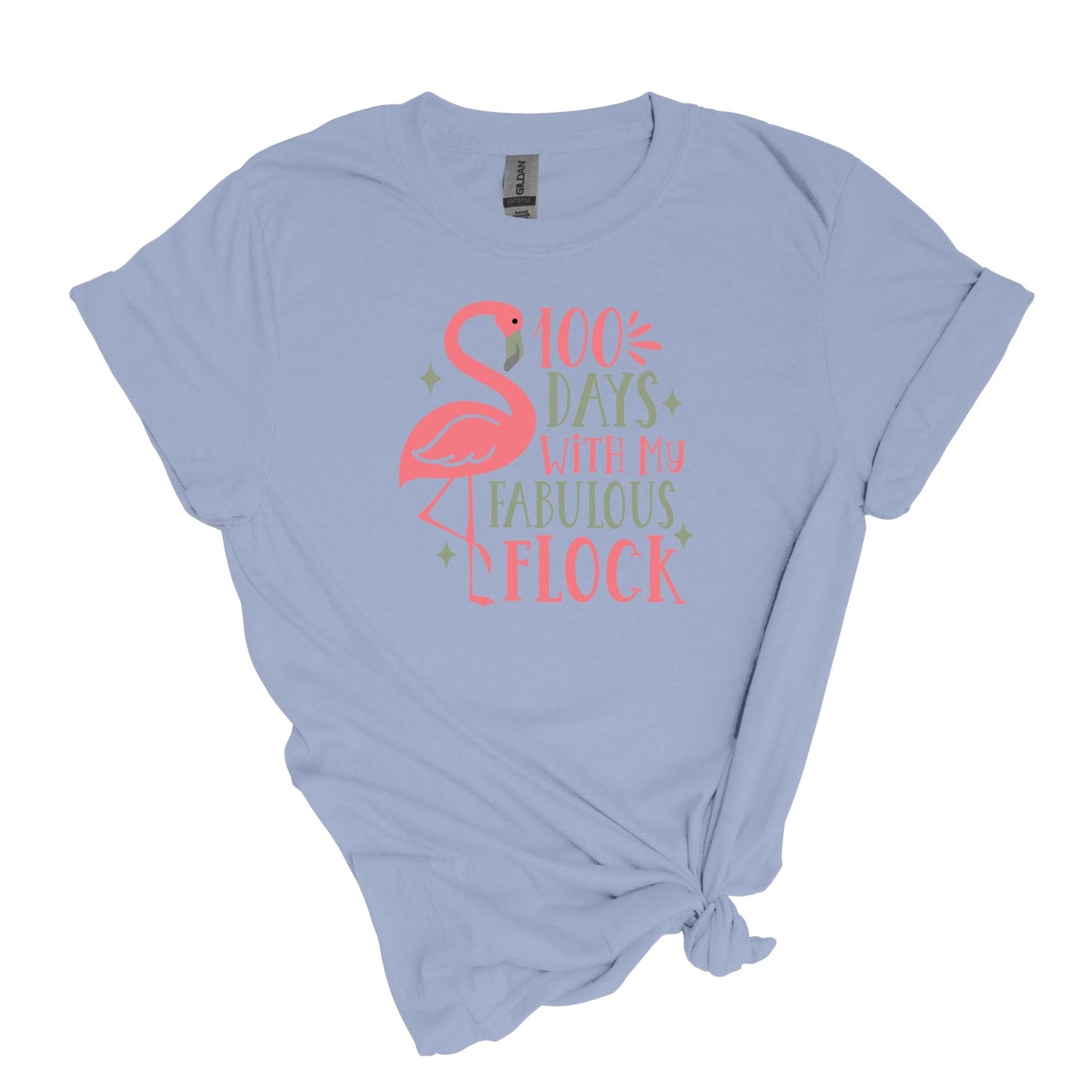 100 Days with my fabulous flock - Shirt for Teachers - Adult Unisex Soft Style T-shirt