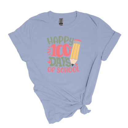 Felices 100 días de camisa de celebración escolar para maestros - Camiseta de estilo suave unisex para adultos 