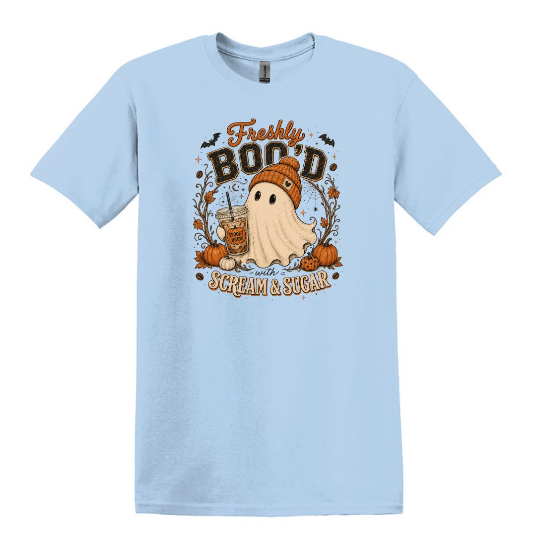 Freshly Boo'd | Scream & Sugar - Fall themed Heavy Cotton Unisex T-shirt