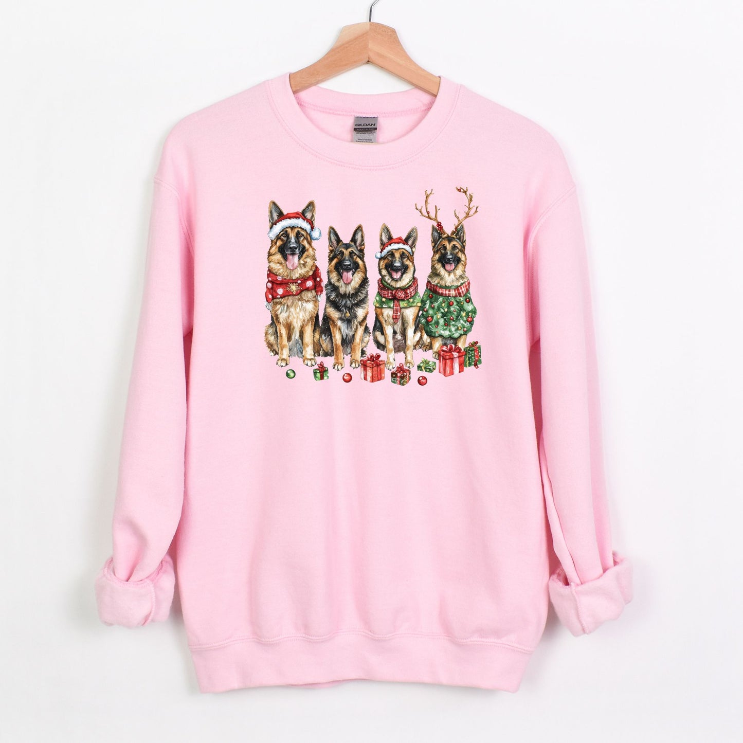 Merry Pups Holiday Sweatshirt – Festive German Shepherds