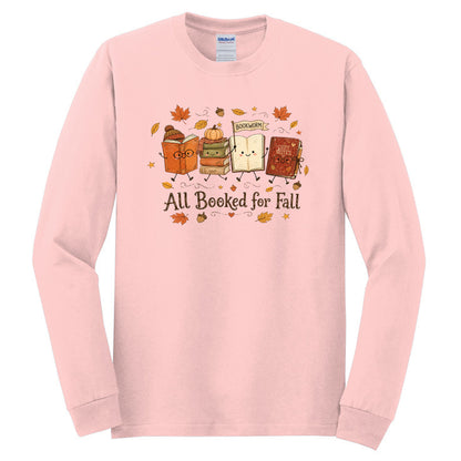 All Booked for Fall - Fun Doodle Design | Gildan® Heavy Cotton™ 100% Cotton Long Sleeve T-Shirt