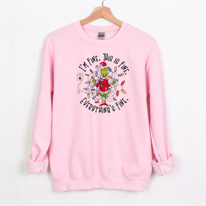 I'm Fine. This is Fine.  Everything's Fine.  - Tangled Lights Christmas Sweatshirt