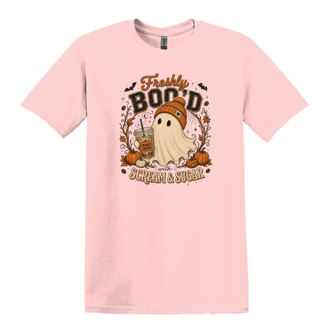 Freshly Boo'd | Scream & Sugar - Fall themed Heavy Cotton Unisex T-shirt