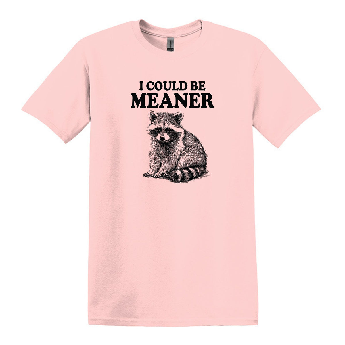 I Could Be Meaner - Funny Raccoon Meme - Gildan Heavy Cotton Unisex T-shirt
