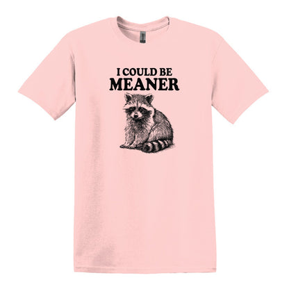 I Could Be Meaner - Funny Raccoon Meme - Gildan Heavy Cotton Unisex T-shirt