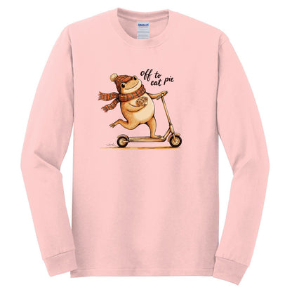 Off To Eat Pie - Fun Meme Design | Gildan® Heavy Cotton™ 100% Cotton Long Sleeve T-Shirt