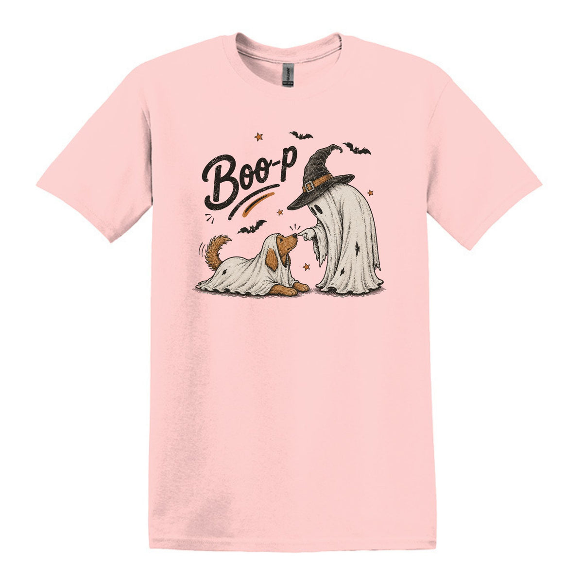BOO-P! - Adorable Ghost and Dog Heavy Cotton Unisex T-shirt
