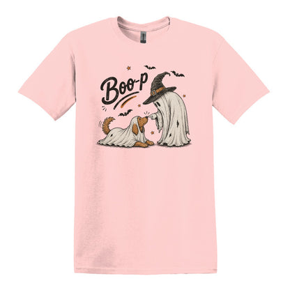 BOO-P! - Adorable Ghost and Dog Heavy Cotton Unisex T-shirt