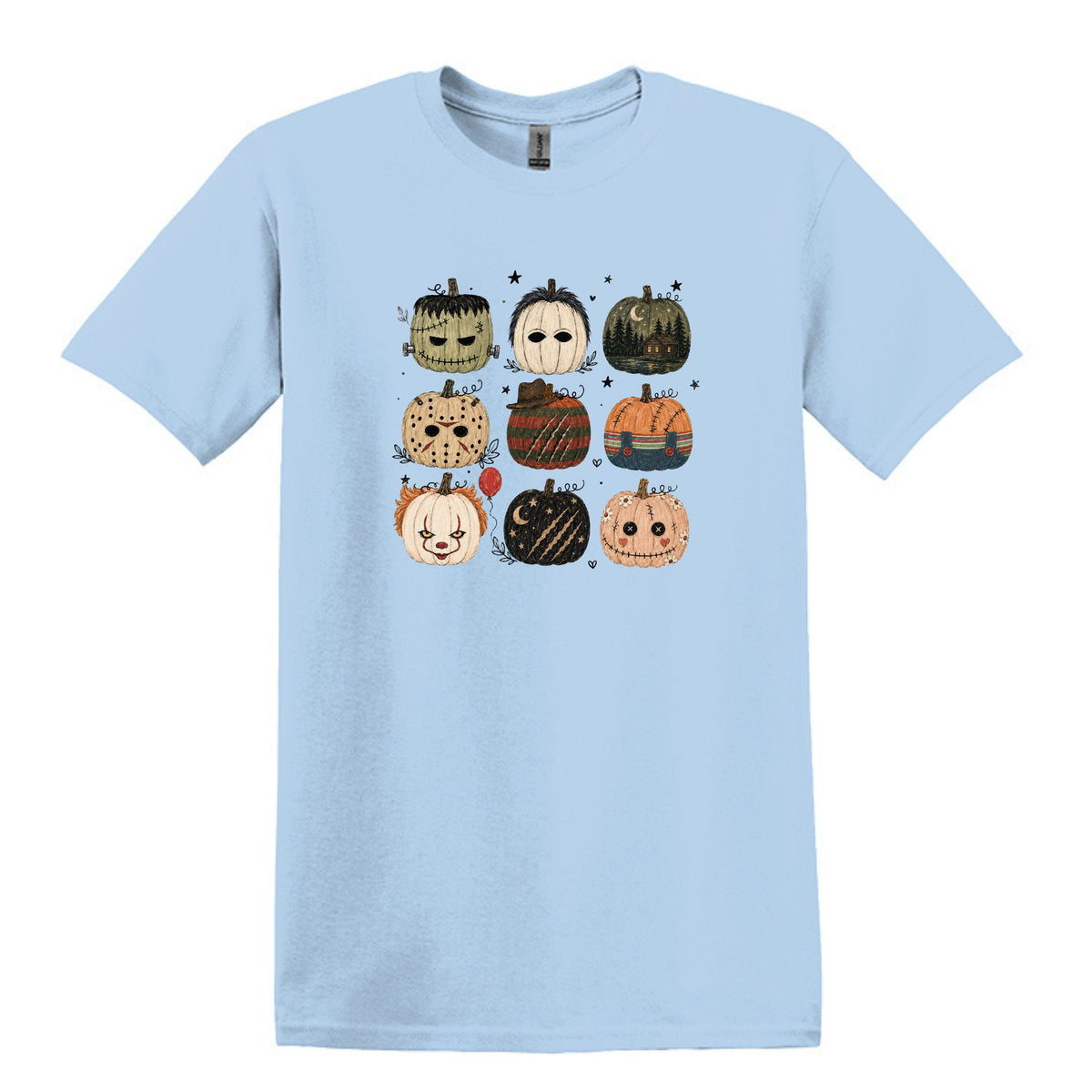 Horror Pumpkins - Hand Drawn - Heavy Cotton Unisex T-shirt