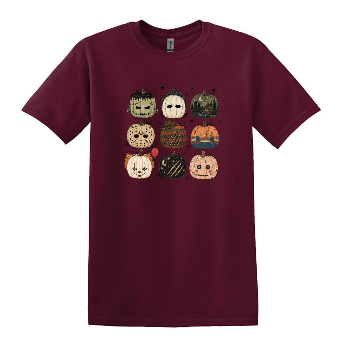 Horror Pumpkins - Hand Drawn - Heavy Cotton Unisex T-shirt