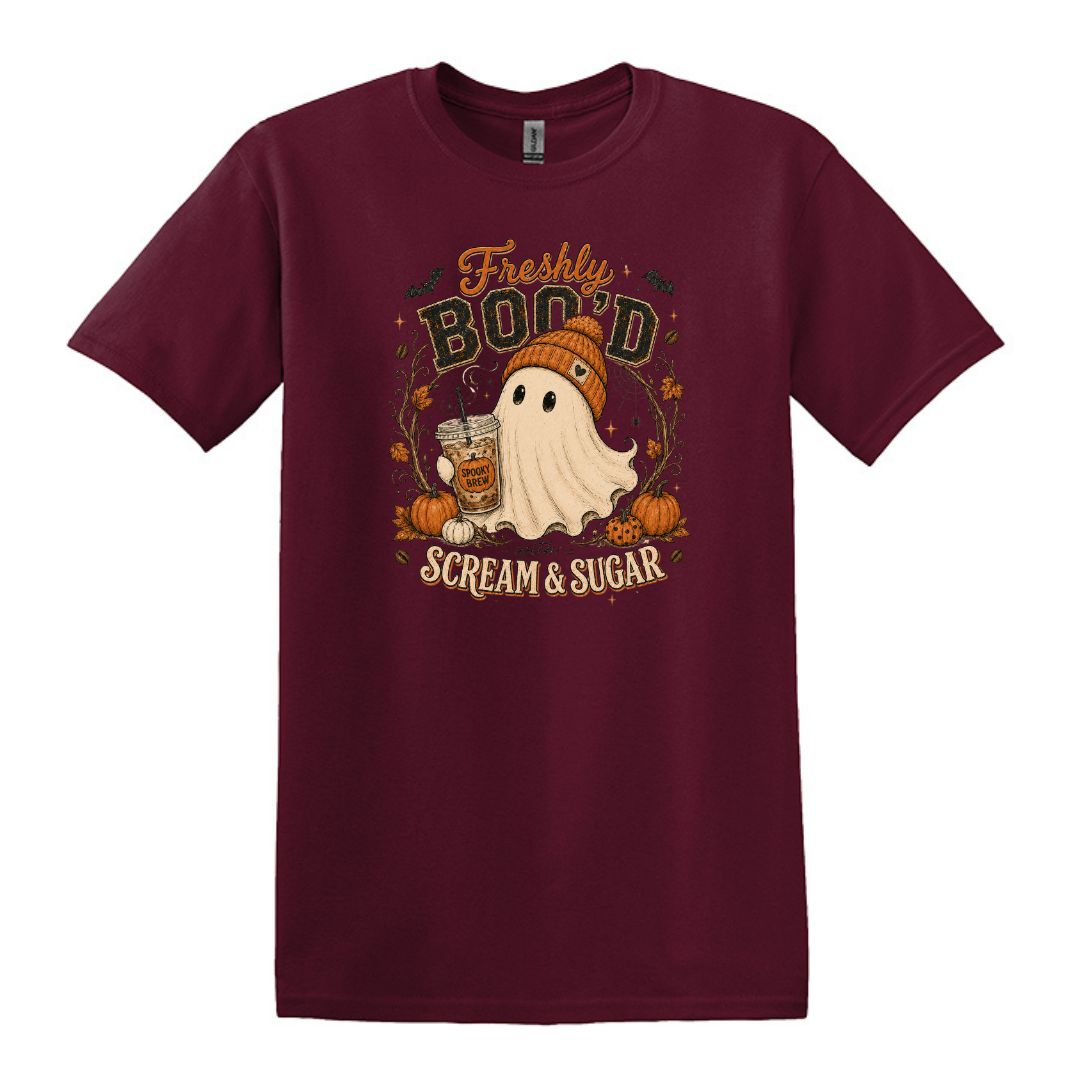 Freshly Boo'd | Scream & Sugar - Fall themed Heavy Cotton Unisex T-shirt
