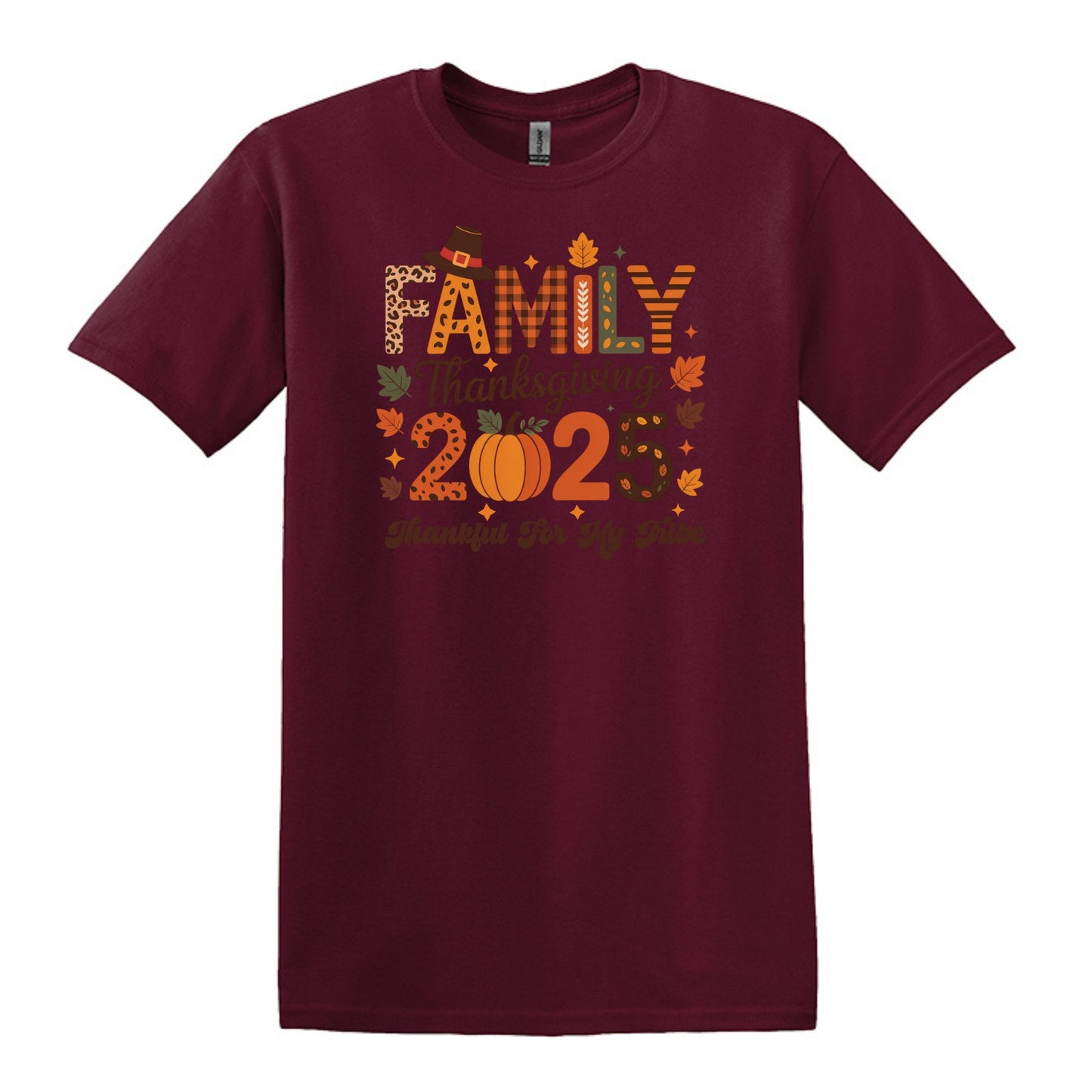 Thankful for my Tribe - 2025 Family Thanksgiving Heavy Cotton T-shirt