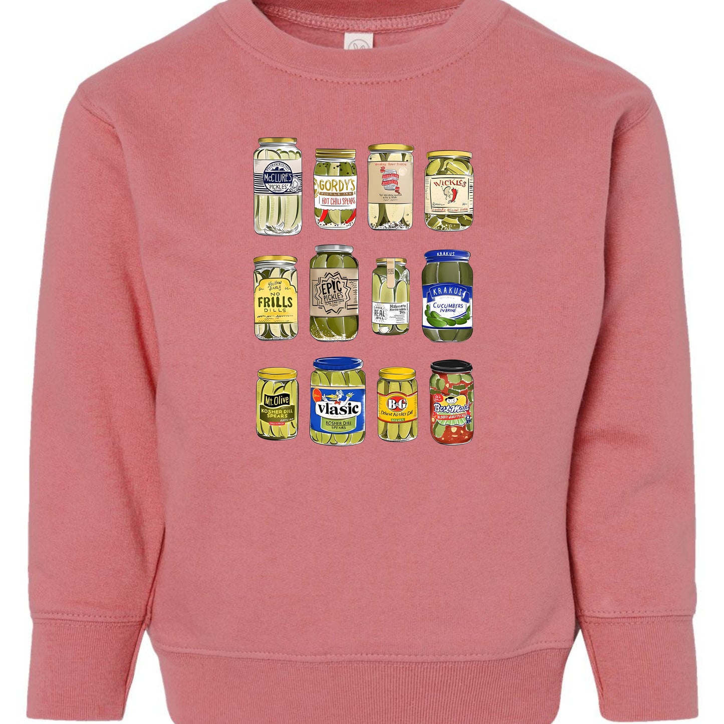 Pickle Jar Drawing Toddler Fleece Crewneck Sweatshirt - For Pickle Lovers Only