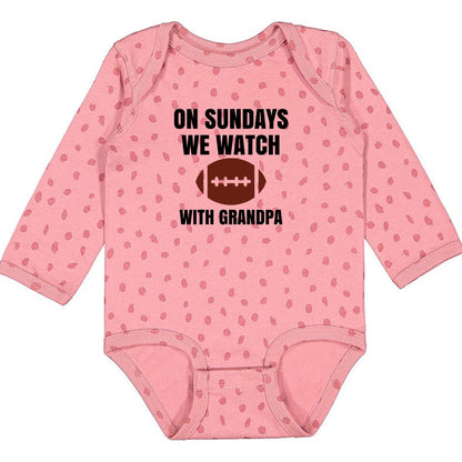 On Sundays we watch football with Daddy/Grandpa - Infant Long Sleeve Bodysuit