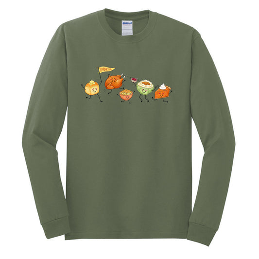 Thankful Fun Doodle Art | Gildan® Heavy Cotton™ 100% Cotton Long Sleeve T-Shirt