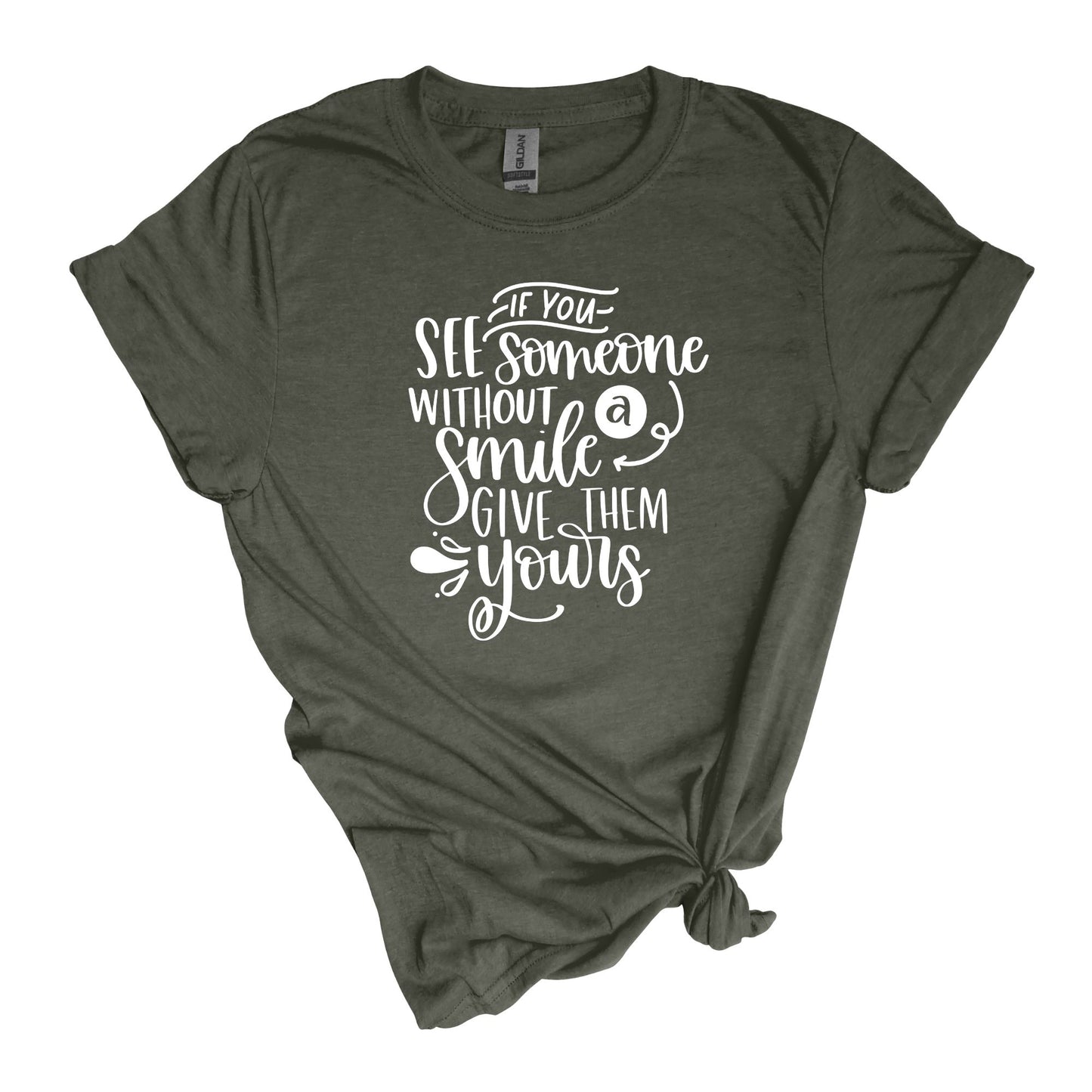 If you see someone without a smile - Adult Unisex Soft T-shirt