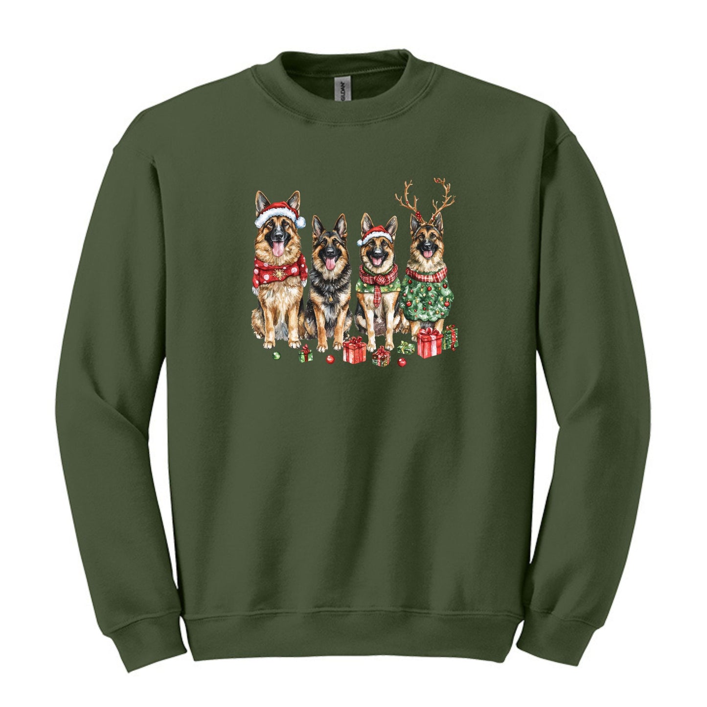 Merry Pups Holiday Sweatshirt – Festive German Shepherds
