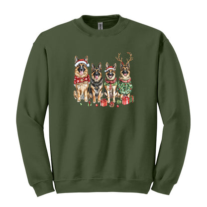 Merry Pups Holiday Sweatshirt – Festive German Shepherds